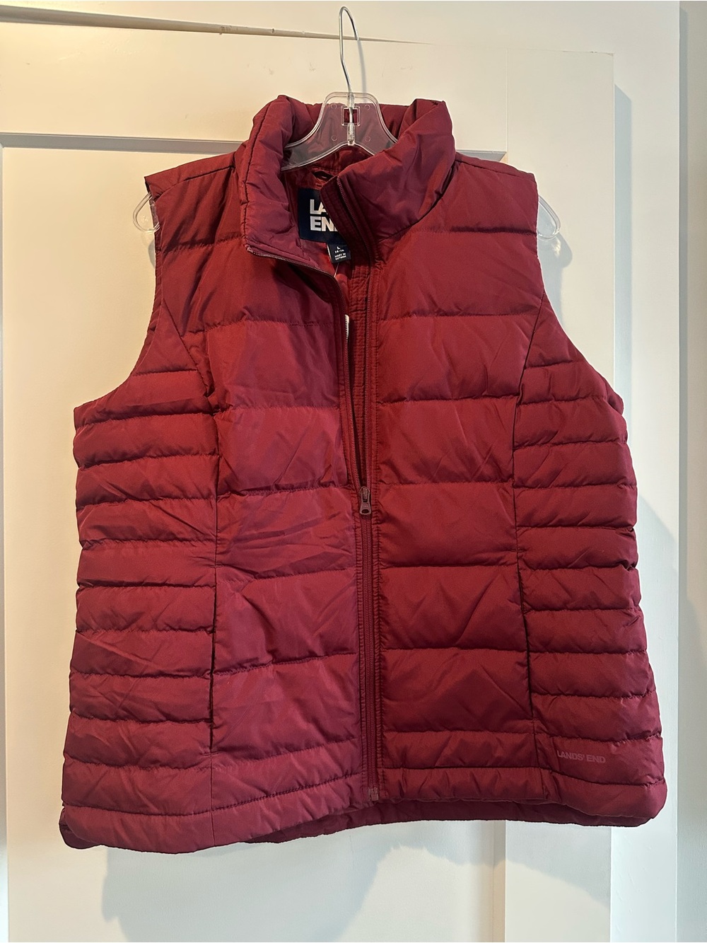Lands' End Women's Red Puffer Down Vest, Size Large, BNWT